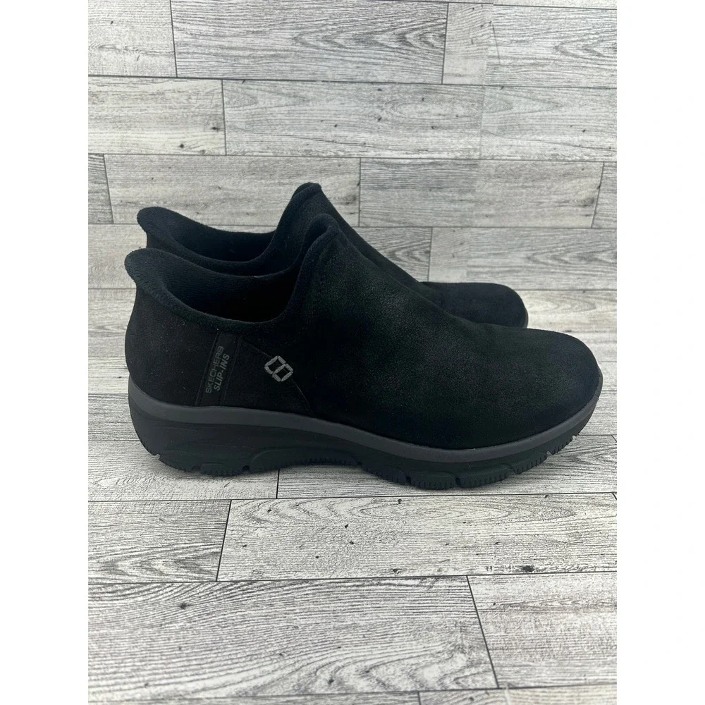 Skechers Slip-ins Relaxed Fit Easy Going Latte Black Shoes 167872 Women Sz 8.5